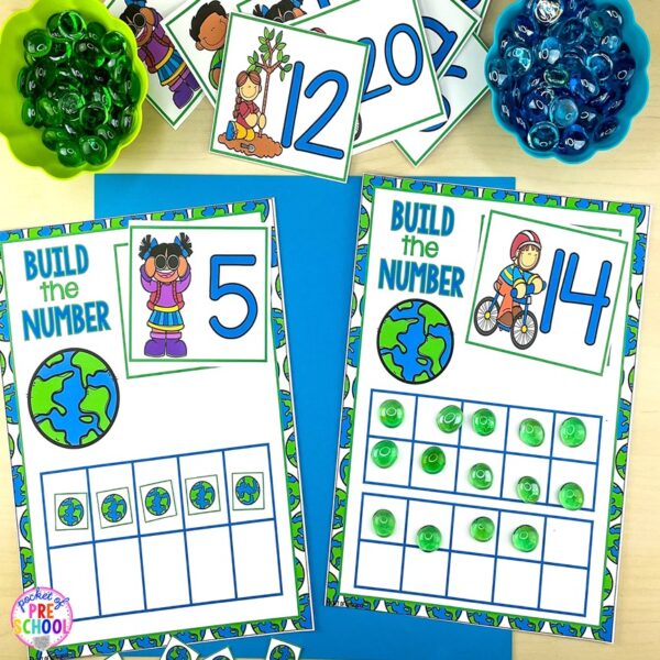 Have an Earth Day theme in your preschool, pre-k, or kindergarten classroom while learning math and literacy skills.