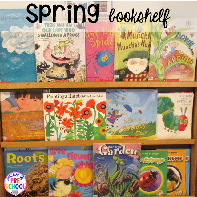 Spring picture books plus Plant Needs and Life Cycle Posters FREEBIE. Prefect for preschool and kindergarten.