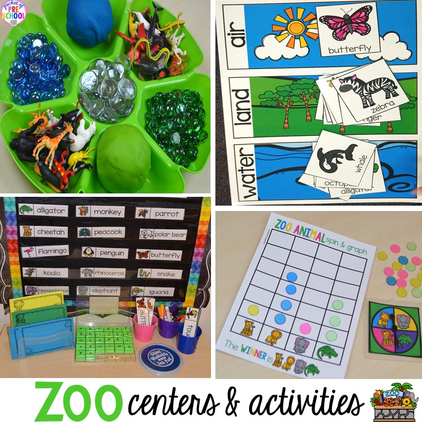 Zoo Centers and Activities (Freebies too) - Pocket of Preschool