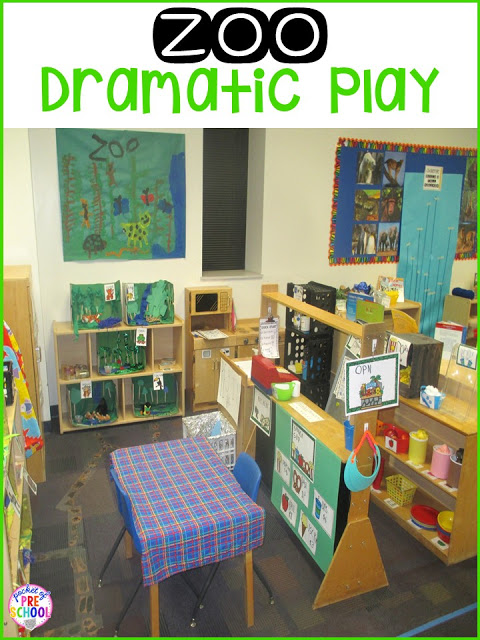 Zoo Dramatic Play! How to change the dramatic play center into a zoo and embed STEM and literacy into their play. Perfect for preschool, pre-k, and kindergarten.