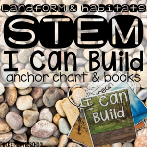 STEM I can build cards to challenge preschool, pre-k, and kindergarten students with a landform and habitat theme.