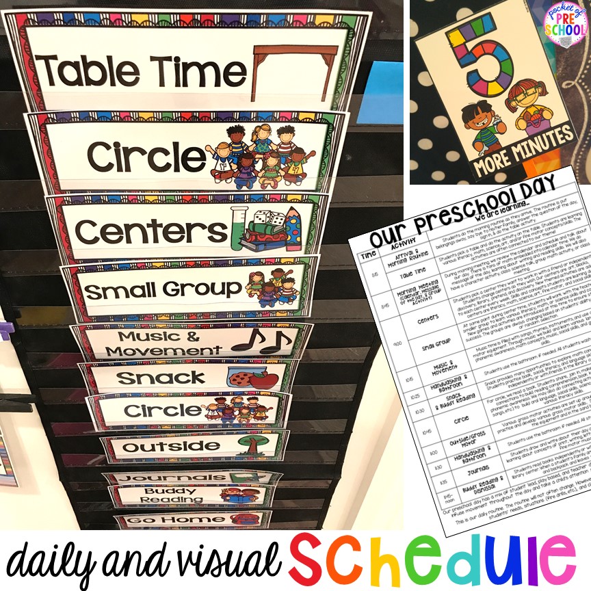 daily schedule preschool clipart