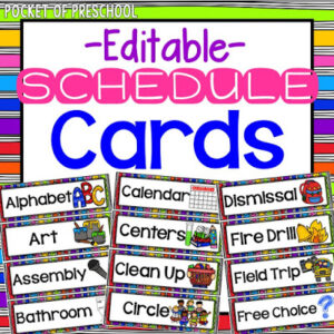 Rainbow Schedule Cards - Pocket of Preschool