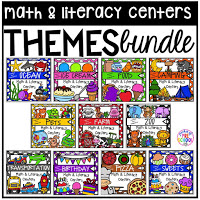 Math and Literacy centers for tons of themes for a preschool, pre-k, or kindergarten room