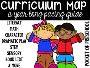 A year long pacing guide for preschool, pre-k, or kindergarten classrooms