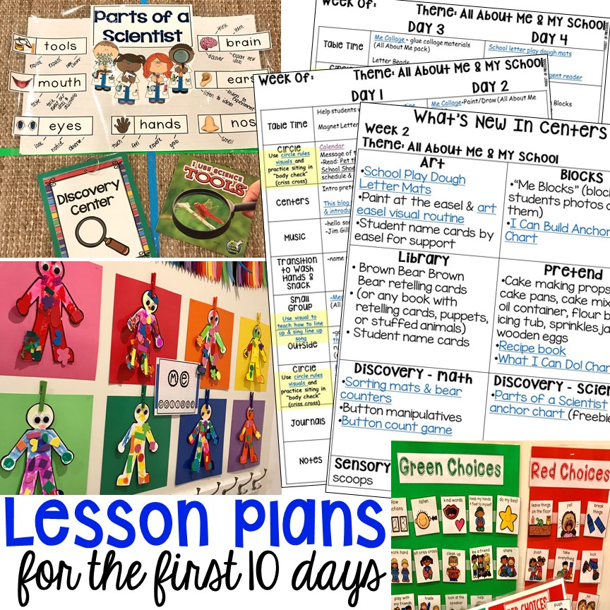 First 10 Days of School - Lesson Plans and MORE! - Pocket of Preschool