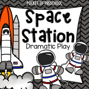 Set up a space station dramatic play area in your preschool, pre-k, or kindergarten room