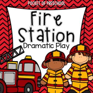 Create a fire station dramatic play in your preschool, pre-k, and kindergarten classroom for learning through play.