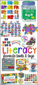 My favorite literacy tools (letters, sounds, rhyme) and toys for preschool, pre-k, and kindergarten. Use in the classroom or at home with your little learners.