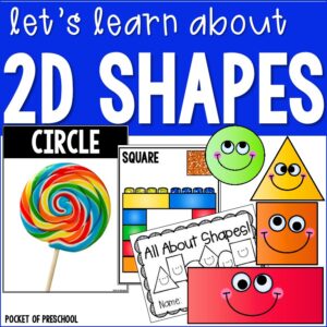 2D Shapes math unit made for preschool, pre-k, and kindergarten students