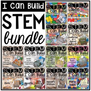 Grab the bundle of STEM I can build cards to be prepared for a whole year of STEM challenges for preschool, pre-k, and kindergarten students.