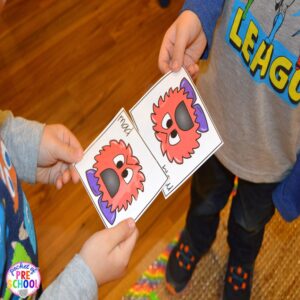 FREE feeling cards! Monster feelings game for preschool, pre-k, and kindergarten.