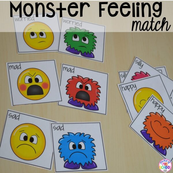 FREE Monster Feelings Cards & Games for preschool pre-k & kindergarten