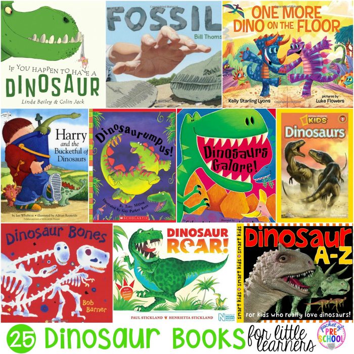 Dinosaur books for preschool, pre-k, and kindergarten