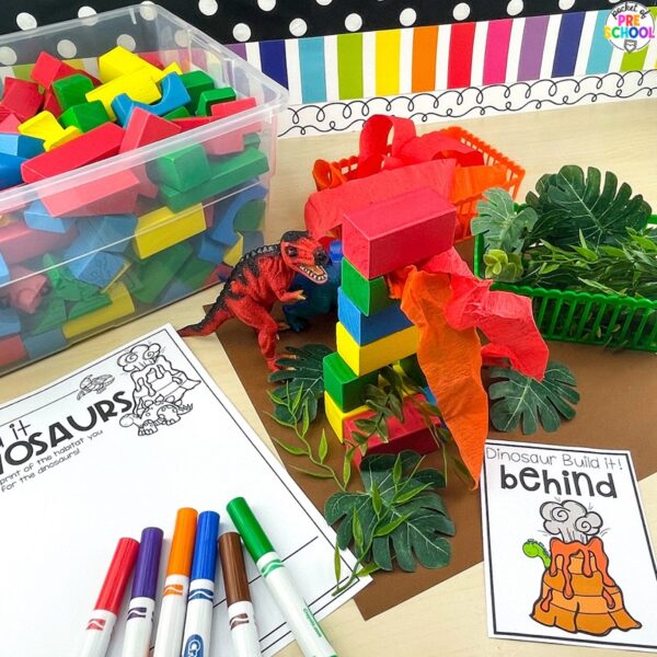 Have a dinosaur theme in your preschool, pre-k, or kindergarten classroom while learning math and literacy skills.