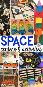 Space theme activities and centers (literacy, math, fine motor, stem, blocks, sensory, and more) for preschool, pre-k, and kindergarten