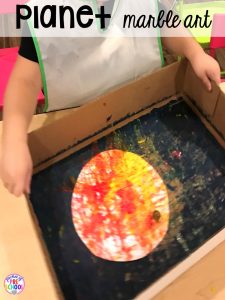 Planet art! Space theme activities and centers (literacy, math, fine motor, stem, blocks, sensory, and more) for preschool, pre-k, and kindergarten