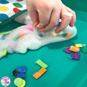 SHAPE slime! How to make shape slime and infuse geometry into sensory play for toddler, preschool and kindergarten kids.