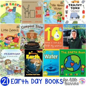 Earth Day book list little learners (preschool, pre-k, and kindergarten) fileld with my favorite Earth Day books for circle time.