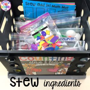 How to organize Counting Stews! A hands on counting game perfect for preschool, pre-k, and kindergarten. How to create them, how to implement them, and what students are learning.