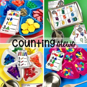 Counting Stews! A hands on counting game perfect for preschool, pre-k, and kindergarten. How to create them, how to implement them, and what students are learning.