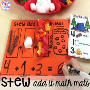 Add It Mats for Counting Stews! A hands on counting and addition game perfect for kindergarten and first grade. How to create them, how to implement them, and what students are learning.