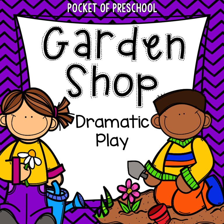Create a garden shop dramatic play in your preschool, pre-k, and kindergarten classroom for learning through play.