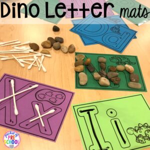 Dinosaur handwriting plus tons of dinosaur themed activities & centers your preschool, pre-k, and kindergarten students will love! #preschool #pocketofpreschool #dinosaurtheme