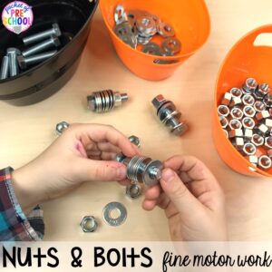 Construction fine motor! Construction themed centers and activities my preschool & pre-k kiddos will LOVE! (math, letters, sensory, fine motor, & freebies too)