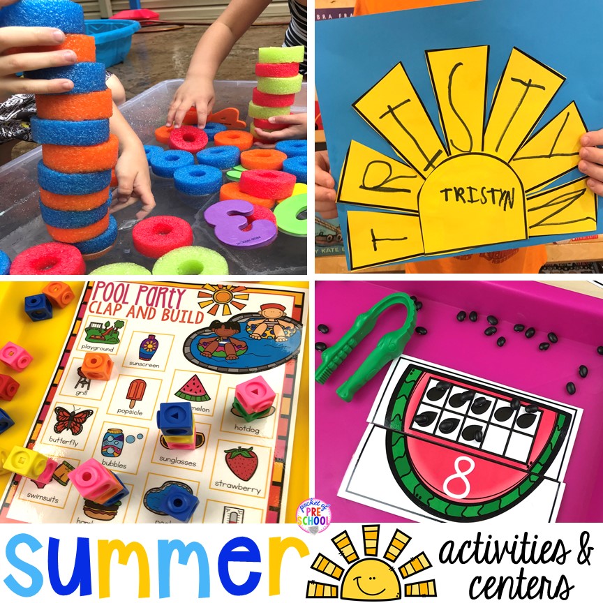 Pocketful of Centers  Preschool word walls, Summer vocabulary words,  Summer words