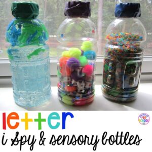 I spy letter bottles are easy fun to play with in the classroom