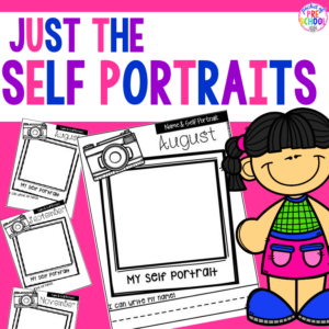 Create self portraits for a monthly assessment or project in a preschool, pre-k, or kindergarten room