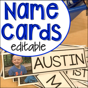 Editable name cards for preschool, pre-k, or kindergarten students