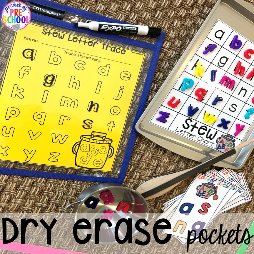 Tracing letters! Literacy Stews is a FUN letter, beginning sound, sight word, and name game for preschool, pre-k, and kindergarten. #preschool #prek #lettergame #sightwords