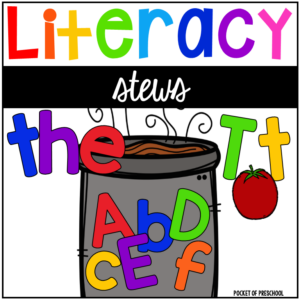 Literacy stews for a fun game to practice letters with preschool, pre-k, and kindergarten students