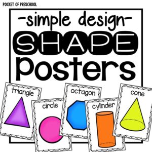 Simple design shape posters for your preschool, pre-k, or kindergarten room.