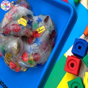 Back to school slime! A fun sensory experience for preschool, pre-k, and kindergarten. #slime #schoolltheme #preschool #prek