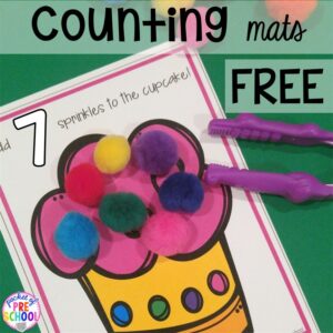 FREE birthday counting play dough mats! Birthday theme activities and centers preschool, pre-k, and kinder students will LOVE!