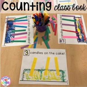 Birthday counting class book! Birthday theme activities and centers preschool, pre-k, and kinder students will LOVE!