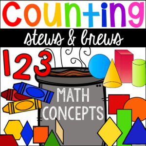 Counting stews and brews with a math twist for tons of math skills in a fun game for preschool, pre-k, and kindergarten students.