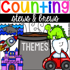 Counting stews and brews with a themes twist for tons of math skills in a fun game for preschool, pre-k, and kindergarten students.