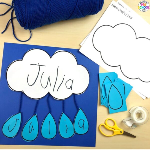 Have a weather theme in your preschool, pre-k, or kindergarten classroom while learning math and literacy skills.