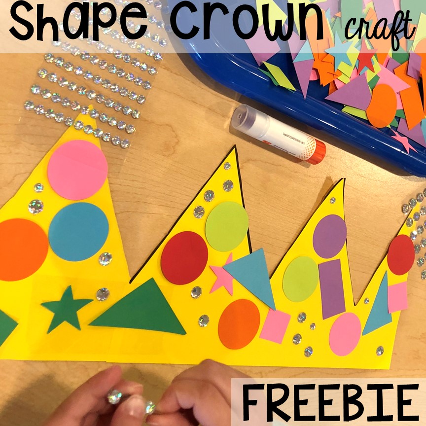 Shape crown FREEBIE! Plus my favorite Fairy Tales activities for every center all designed for preschool, pre-k, and kindergarten #fairytalestheme #preschool #prek #kindergarten
