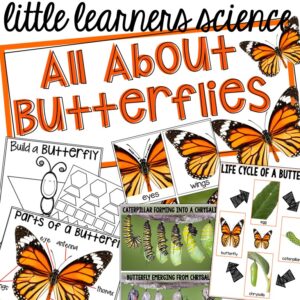 All About Butterflies Science Unit for preschool, prek, and kindergarten.