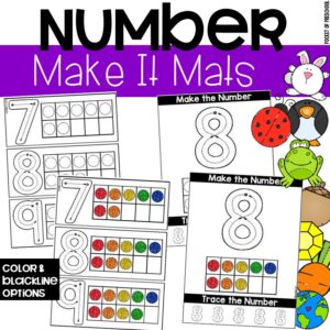 Make it number mats for preschool, pre-k, and kindergarten students to practice number identification.