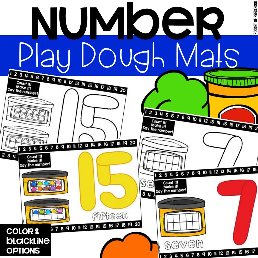 playdough number mats