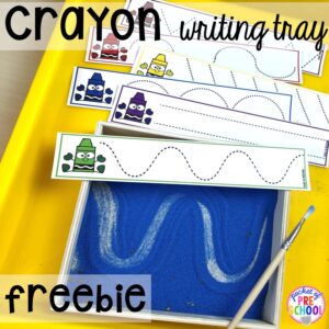 FREEBIE Crayon pre-writing cards for writing trays. Perfect for back to school.