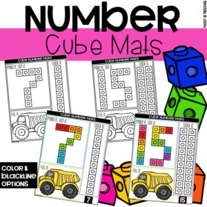 Number cube mats to practice numbers in a preschool, pre-k, or kindergarten room.