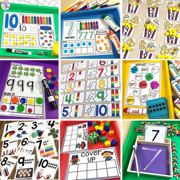 Learn about the numbers 1-10 with this printable math unit designed for preschool, pre-k, and kindergarten students.