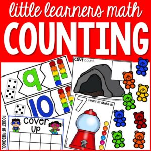 Little Learners Math Counting 1-10 unit designed for preschool, pre-k, or kindergarten students